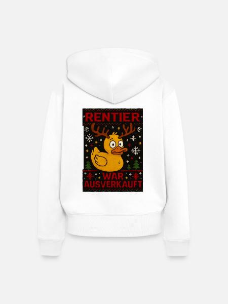 Rentier War Ausverkauft - Frauen Premium Bio Zip Hoodie - Weiß
