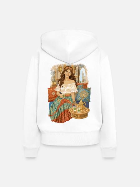 Marrakesch - Frauen Premium Bio Zip Hoodie - Weiß