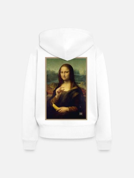 Mona Lisa Bananenschuppe - Frauen Premium Bio Zip Hoodie - Weiß