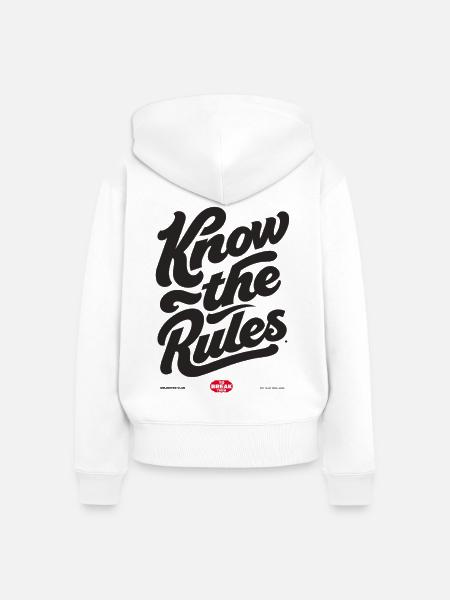 Know the Rules - Frauen Premium Bio Zip Hoodie - Weiß