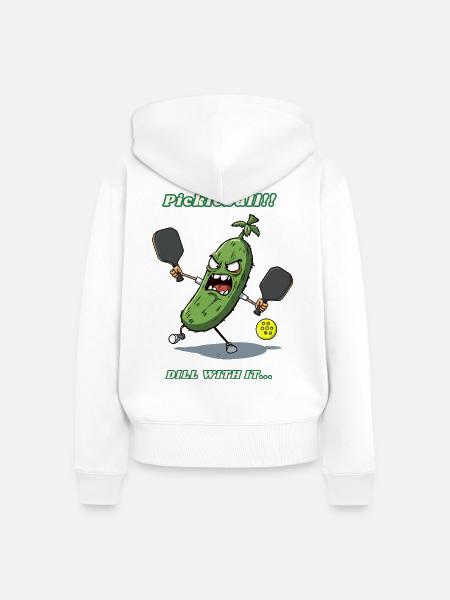 Pickleball - Frauen Premium Bio Zip Hoodie - Weiß