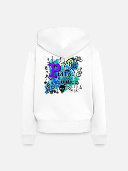 The Philosopher - Frauen Premium Bio Zip Hoodie - Weiß