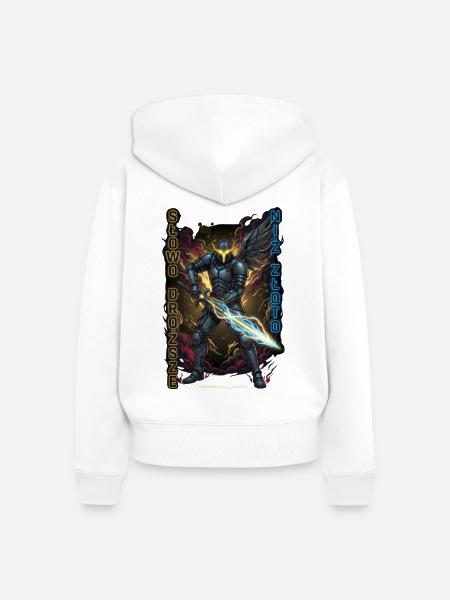 Cyber-Ritter-Ehre - Frauen Premium Bio Zip Hoodie - Weiß