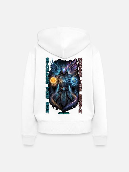 Kosmischer Kopernikus - Frauen Premium Bio Zip Hoodie - Weiß