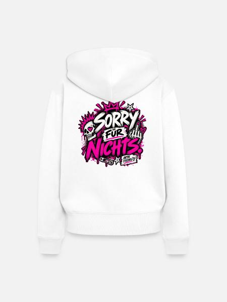 Sorry Für Nichts - Frauen Premium Bio Zip Hoodie - Weiß