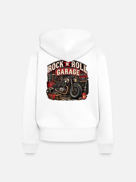 ROCK'N'ROLL-GARAGE | Custom Ride - Frauen Premium Bio Zip Hoodie - Weiß