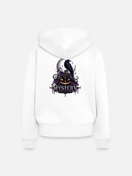 Halloween-Mystery-Rabe - Frauen Premium Bio Zip Hoodie - Weiß