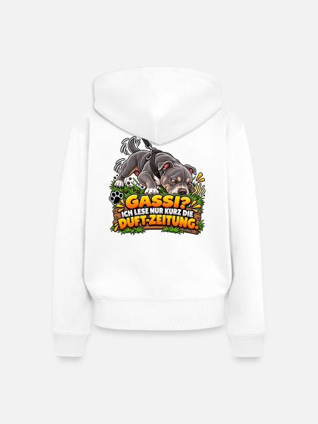 Gassi mit Schnüffelpause - Frauen Premium Bio Zip Hoodie - Weiß