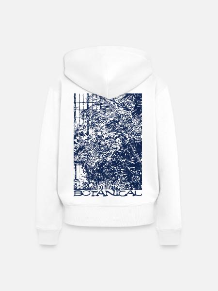 Botanisch - Frauen Premium Bio Zip Hoodie - Weiß