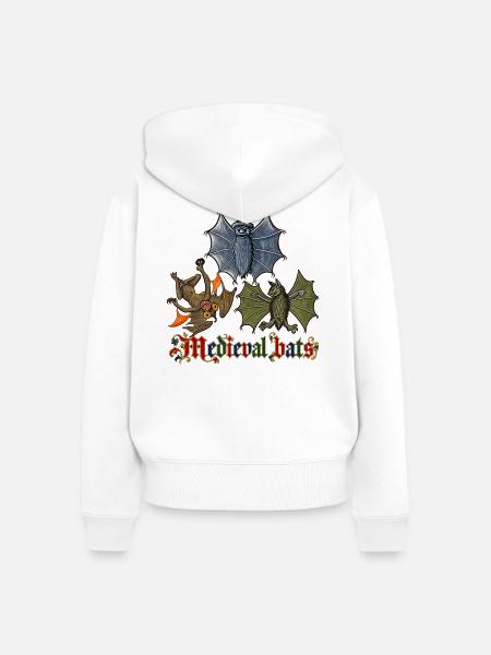 Mittelalterliche Fledermäuse - Frauen Premium Bio Zip Hoodie - Weiß