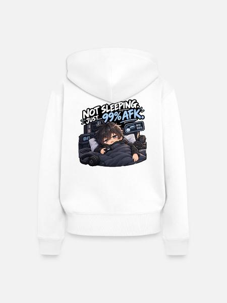 Nicht Schlafen 99% AFK Gamer - Frauen Premium Bio Zip Hoodie - Weiß