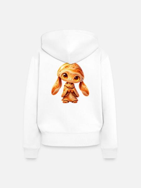 Sonnenmondchen Kosmos Kuscheltier - Frauen Premium Bio Zip Hoodie - Weiß
