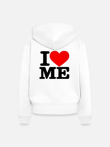 I Love Me – Selbstliebe Statement - Frauen Premium Bio Zip Hoodie - Weiß