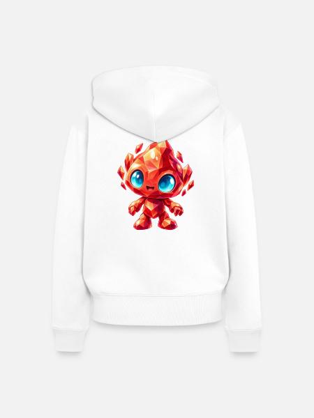 Kristallfeuer Kreatur - Frauen Premium Bio Zip Hoodie - Weiß