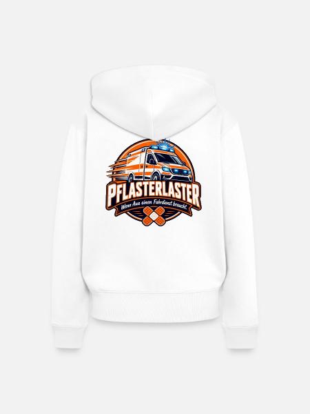 PflasterLaster Rettungsservice Logo - Frauen Premium Bio Zip Hoodie - Weiß