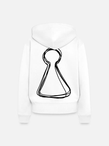 Spielfigur handgezeichnet - Frauen Premium Bio Zip Hoodie - Weiß