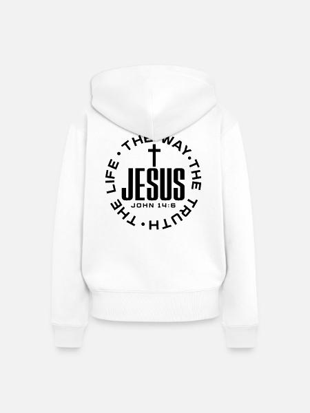 Christliches Design - Frauen Premium Bio Zip Hoodie - Weiß