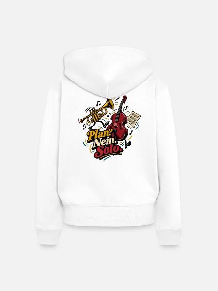 Plan? Nein. Solo. - Frauen Premium Bio Zip Hoodie - Weiß
