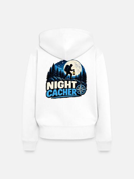 Night Cacher - Frauen Premium Bio Zip Hoodie - Weiß