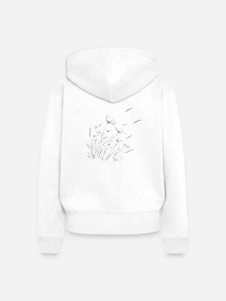 Dunkle Wildgrasblumen - Frauen Premium Bio Zip Hoodie - Weiß