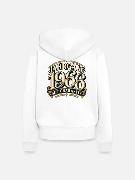 Jahrgang 1966 Charakter - Frauen Premium Bio Zip Hoodie - Weiß