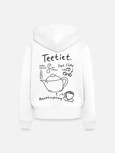 Teetiet Teezeit - Frauen Premium Bio Zip Hoodie - Weiß