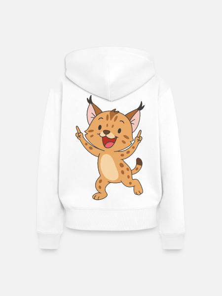 Glücksluchs - Frauen Premium Bio Zip Hoodie - Weiß
