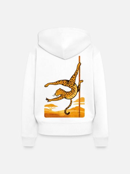 Pole Dance Leopardin Poledancerin Geschenk - Frauen Premium Bio Zip Hoodie - Weiß