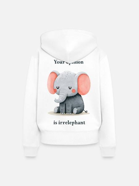 Deine Meinung ist irrelephant - Frauen Premium Bio Zip Hoodie - Weiß