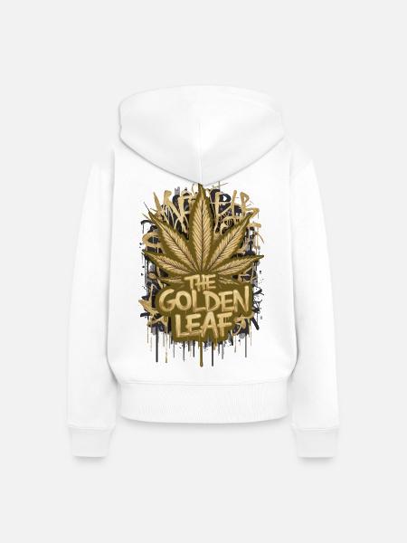 The Golden Leaf - Frauen Premium Bio Zip Hoodie - Weiß