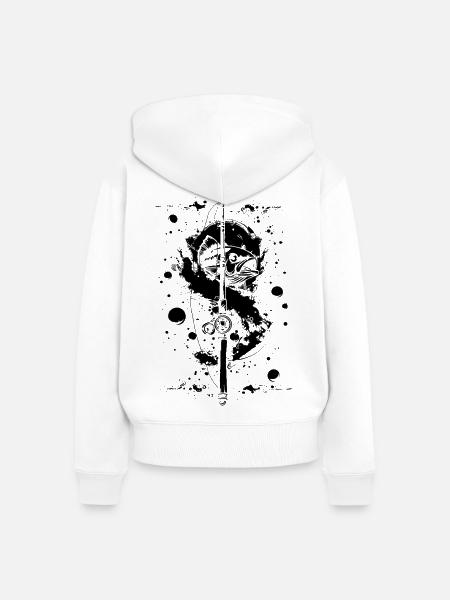 Fischen Farbe Graffiti - Frauen Premium Bio Zip Hoodie - Weiß