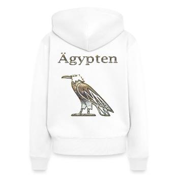 Egypte 62 - Sweat à capuche zippé Premium bio Femme - blanc - Dos - AI Model Female 172 light (172cm)