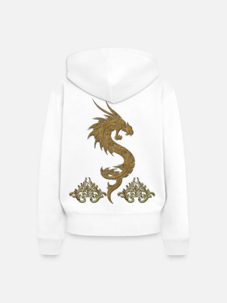 wunderbarer chinesischer Drache - Frauen Premium Bio Zip Hoodie - Weiß