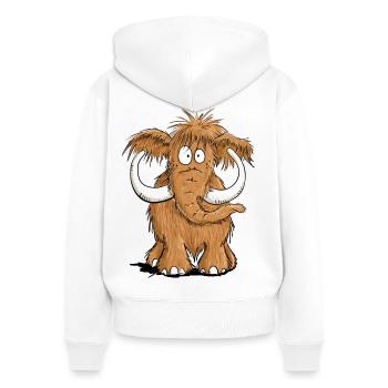 Felliges Mammut I Comic Tiere I Elefant Geschenk - Frauen Premium Bio Zip Hoodie - Weiß - Hinten - AI Model Female 172 light (172cm)