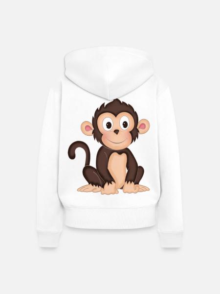 Kleines Äffchen - Frauen Premium Bio Zip Hoodie - Weiß