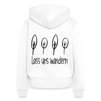 Wandern - Lass Uns Wandern - Frauen Premium Bio Zip Hoodie - Weiß - Hinten - AI Model Female 172 light (172cm)
