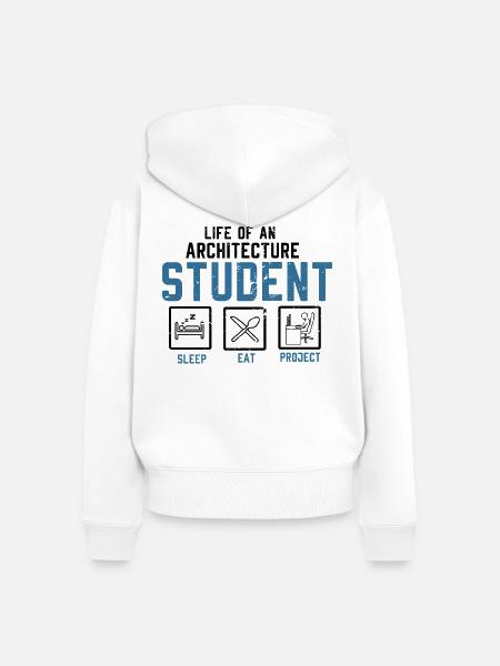 Architekt - Frauen Premium Bio Zip Hoodie - Weiß