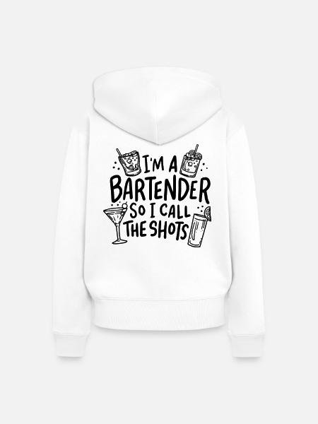 Barkeeper Kellner Drinks - Frauen Premium Bio Zip Hoodie - Weiß