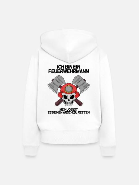 Feuerwehrmann - Frauen Premium Bio Zip Hoodie - Weiß