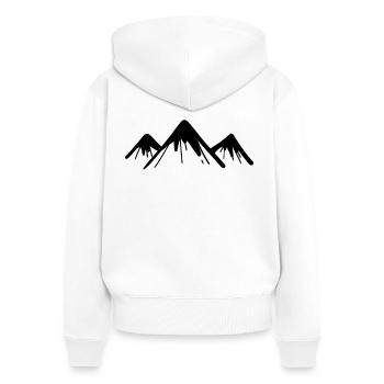 Berg Berge - Frauen Premium Bio Zip Hoodie - Weiß - Hinten - AI Model Female 172 light (172cm)