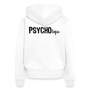 Psychothérapeute drôle de psychothérapeute cadeau - Sweat à capuche zippé Premium bio Femme - blanc - Dos - AI Model Female 172 light (172cm)