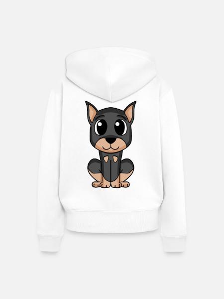 Doberman Pinscher - Frauen Premium Bio Zip Hoodie - Weiß