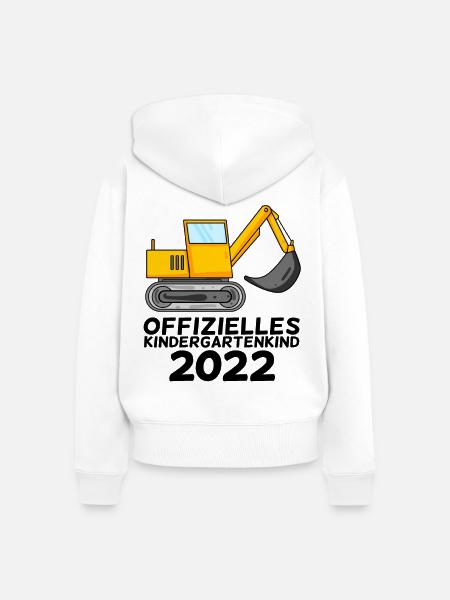 Kindergarten Kind Bagger Schule Einschulung 2022 - Frauen Premium Bio Zip Hoodie - Weiß