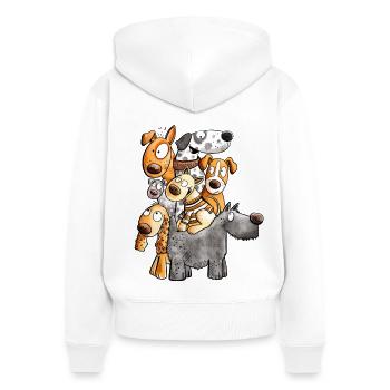 Lustiges Hunde Team I Lustiges Hundemotiv I Hund - Frauen Premium Bio Zip Hoodie - Weiß - Hinten - AI Model Female 172 light (172cm)