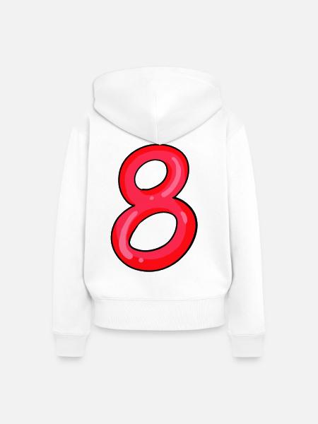 8 rot - Frauen Premium Bio Zip Hoodie - Weiß