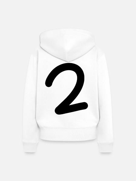 2 Schwarz - Frauen Premium Bio Zip Hoodie - Weiß