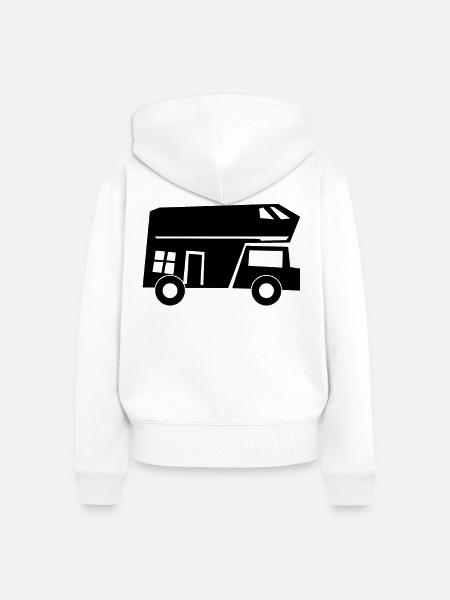 Wohnmobil Camping Camper - Frauen Premium Bio Zip Hoodie - Weiß