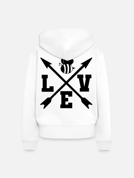 Biene - Frauen Premium Bio Zip Hoodie - Weiß