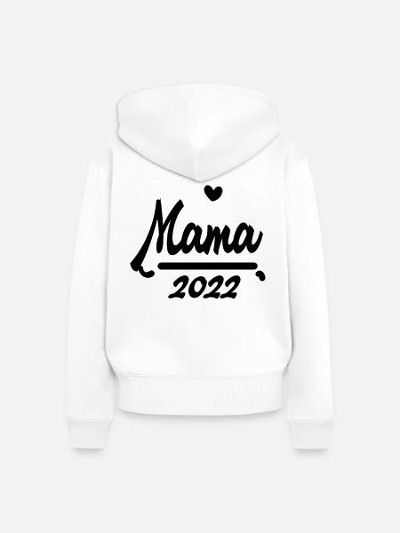 Mama 2022 - Werdende Mutter 2022 - Frauen Premium Bio Zip Hoodie - Weiß