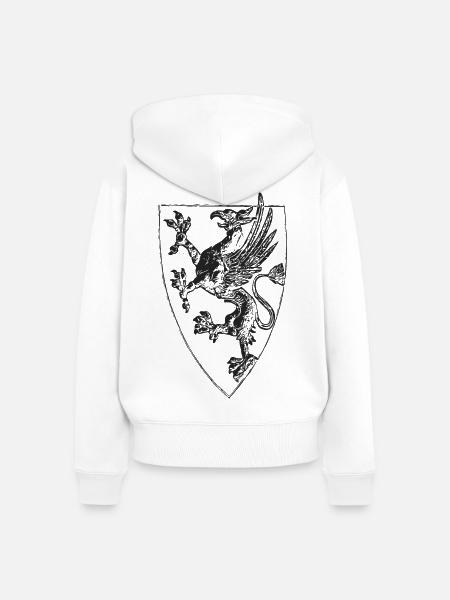 Stehender Greif von Rostock - Frauen Premium Bio Zip Hoodie - Weiß